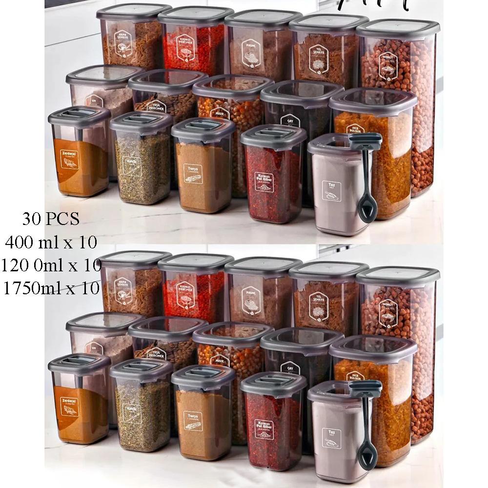 Luftdichte Lebensmittelaufbewahrungsbehälter-Sets – Transparenter BPA-freier Vorratskammer-Organizer, Stapelbare auslaufsichere Snackgläser für die Küche