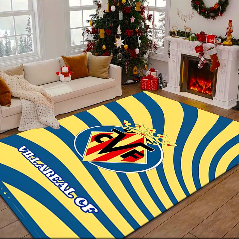 1PC Villar-real Football Club Rug Game Carpet, Floor Mat for Bedroom Living Room Entryway Rug, Home Decor Idea Gift for Christmas birthday