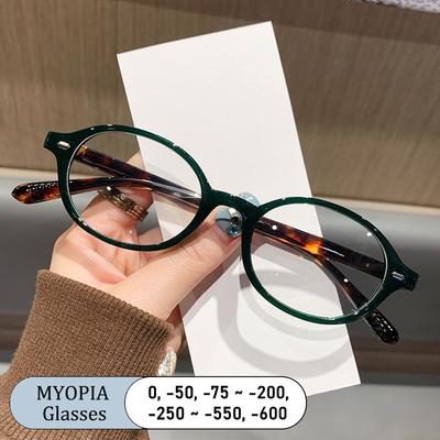 Trend Optical Myopia Glasses Women Ellipse Frame Blue Light Photochromic Vision Care Eyeglasses Women Diopters -1.5 -2.5 -3.5