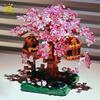 Non-Toxic Mini City Colorful Cherry Blossom Tree House Micro Model Building Blocks Street View Diamond Bricks Toys For Adult Gift