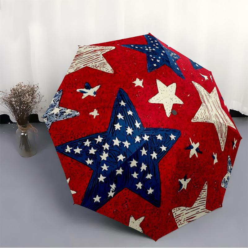1pc Stars Automatic Cute Umbrella 8-Bone Design Compact Gear for Outdoor Travel, Perfect Holiday Gift yy251230068