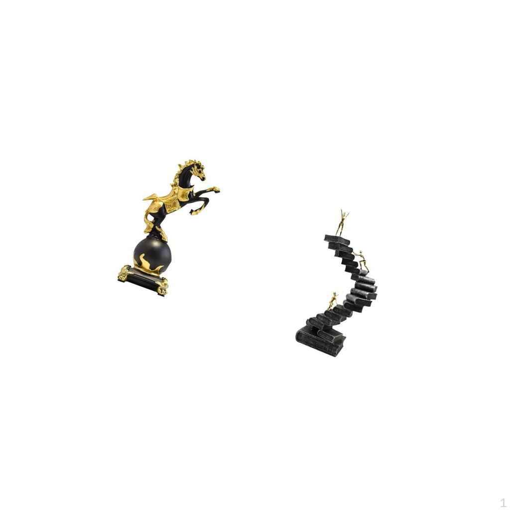Modern Horse Figurine Thinker Statues Abstract Animal Sculpture for Bookshelf Living Room Desk
