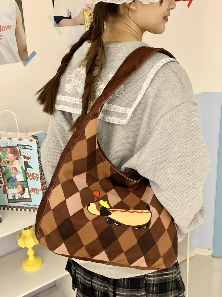 European & American Style Canvas Crossbody Tote: Large Capacity, Literary, for College Students & Commuting