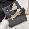 Cute Cartoon Dog Knit Scarf Anti-Cold Thick Women's Scarf Korean Version Warm Neck Scarf Autumn And Winter