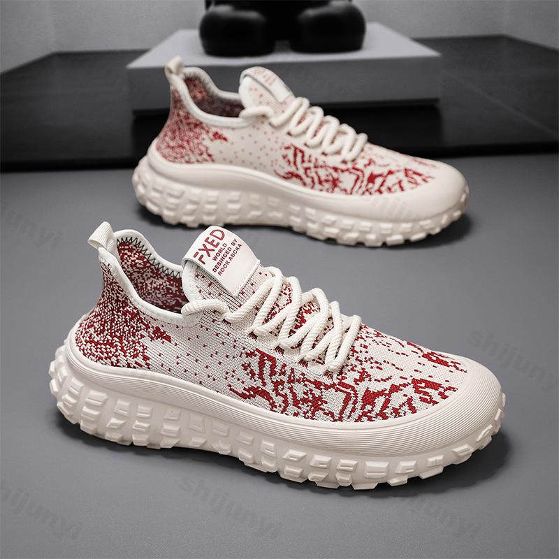 Fashion 2025 Men's Summer Breathable Mesh Shoes Versatile Thick Soled Sport Casual Shoes Korean Version Fashion Trend Fly Weave Sneakers