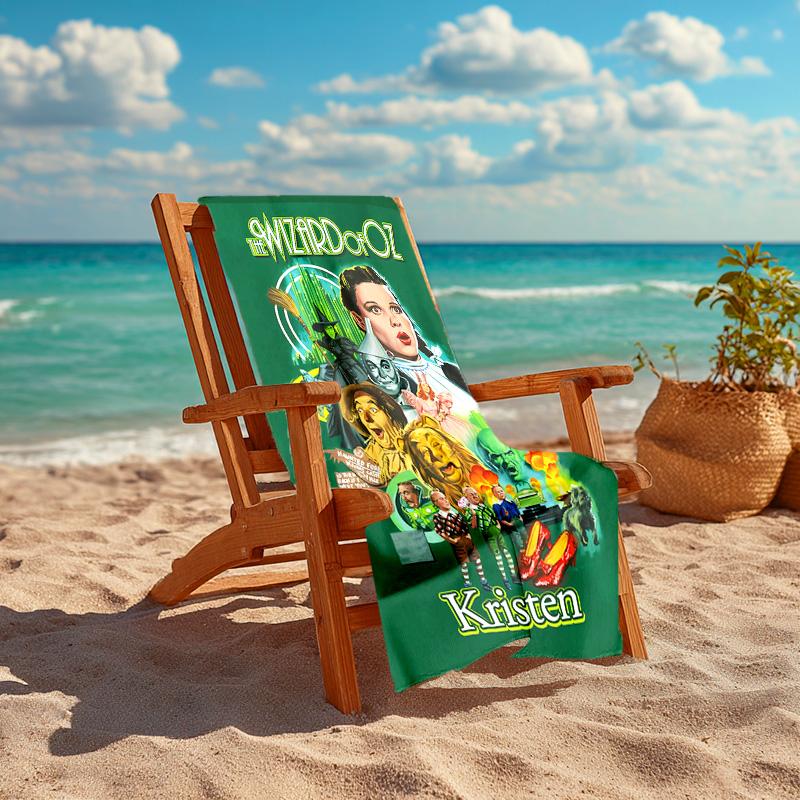 Personalized Customized Proof Beach Towel with The Wizard of Oz Pattern - Soft, Absorbent,quick-drying,perfect Swimming,camping&bathing
