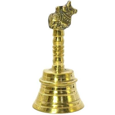 Messing Tempel Heilige Glocke - Om Kleine Ghanti für Heim-Pooja-Raum-Dekoration Vastu Antikes Dekorationselement, Viel Glück