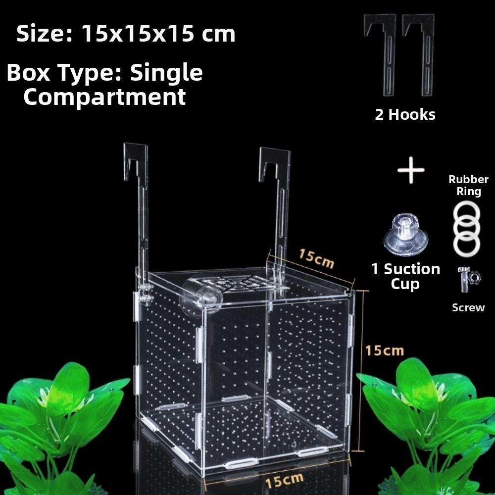 1PC Small Fry Aquarium Isolation Box Spawning Hatching Hatchery Divider Fish Breeding Box with Hook Acrylic Hydroponic Plant Box
