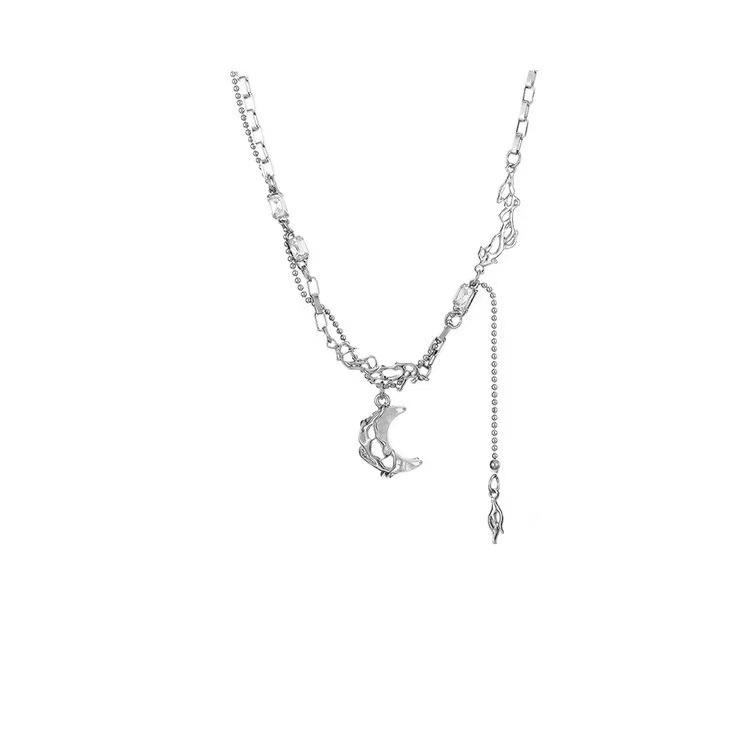 

Moon tassel winding necklace ins wind same niche design versatile pendant pendant sweater chain accessories women