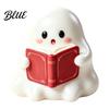 Reading Ghost Decoration Halloween Resin Figurine Creepy Witch Hat Statue Decor Pumpkin Ornament for Holiday Party