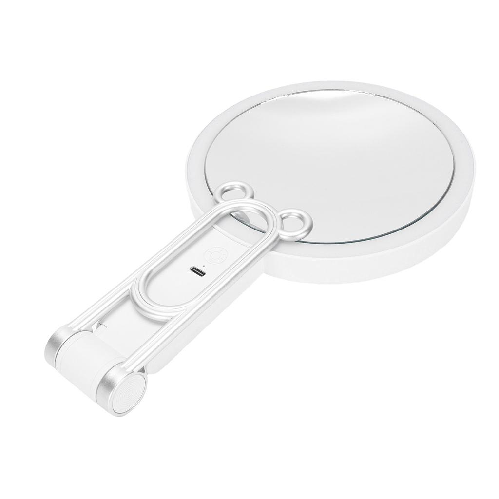 Lighted Magnifying Makeup Mirror Double Sided 1X 30X LED Mirror USB Rechargeable 3 Color Temperature Folding Round Shaped