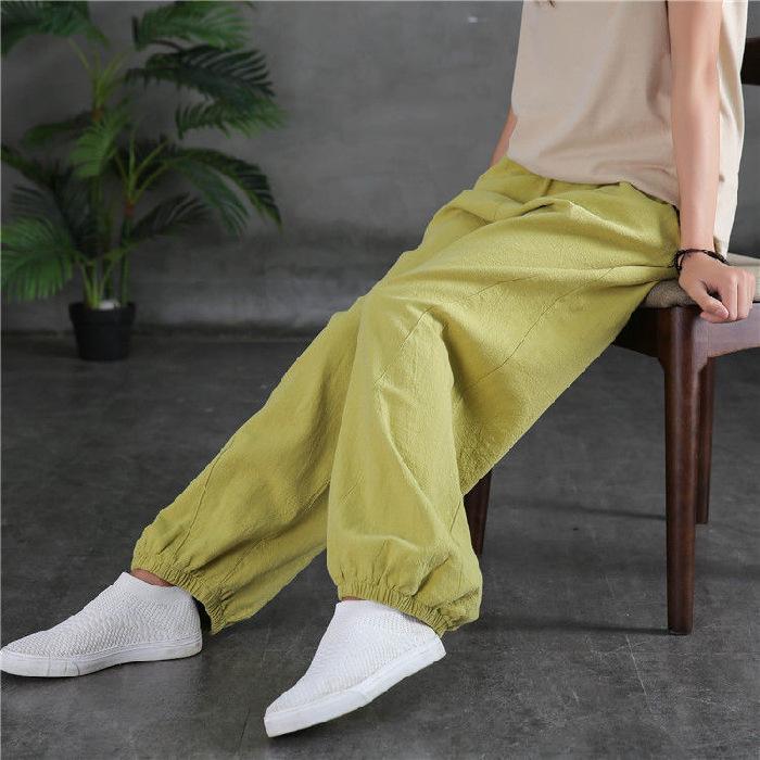 2021 Summer Breathable Cotton-Linen Anti-Mosquito Lantern Pants