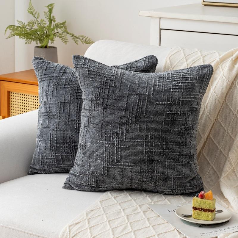 

New Pillow Cover Double-Sided Chenille Sofa Pillow Core-Free Bedside Pillow Office Backrest Cushion Waist Pillow Case 45 * 45cm (excluding core)