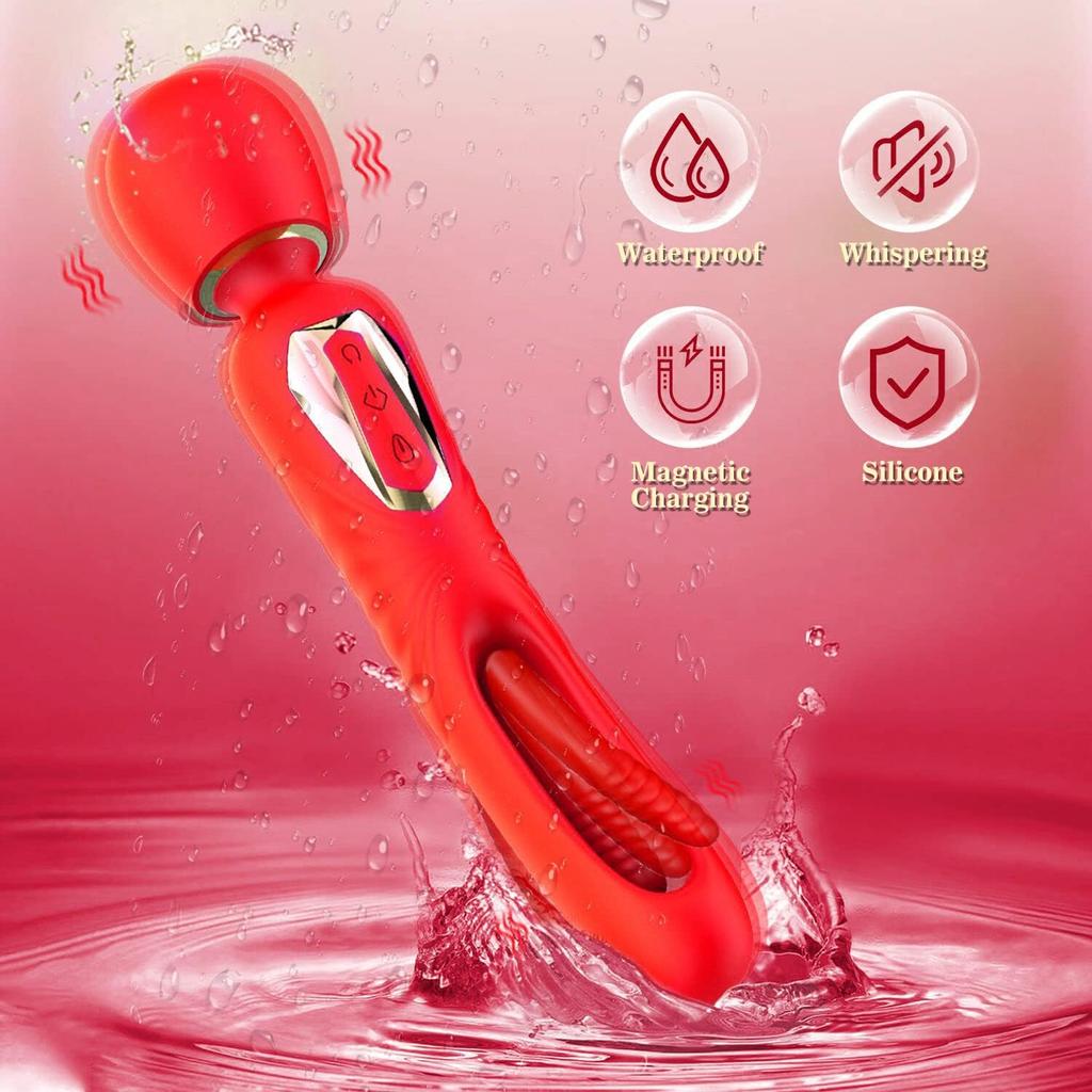AV Stick Slap Tease Vibrator with 10 Frequency Snap and 7 Frequency Vibrator, Adult Female Masturbator