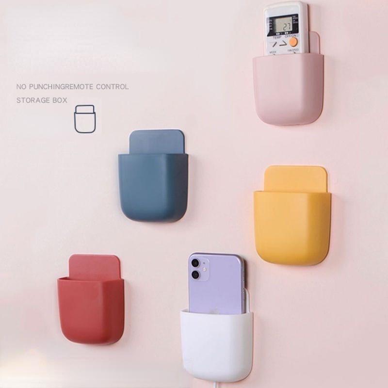 6 Colors Storage Box Punch Free Wall Mounted Storage Box Korean Home Fashion Storage Box Hanging Phone Remote Control Key