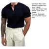 Men's O-neck T-shirt Casual Short Sleeve Solid Color T-Shirt Half-zip Draped Basic Tee Shirt Summer Top for Sports Gym Travel Office Daily Wear