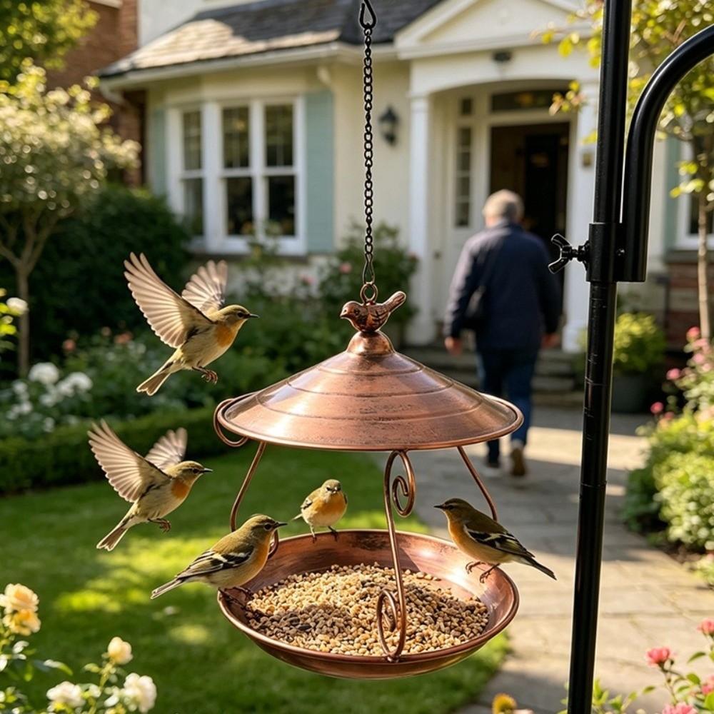 Rainproof Hanging Bird Feeder Large Capacity Bird Water Bowl Bird Food Dispenser Courtyard