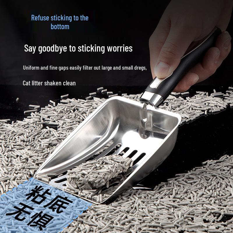 Stainless Steel Cat Litter Scoop with Deodorizing Cleaning Tool