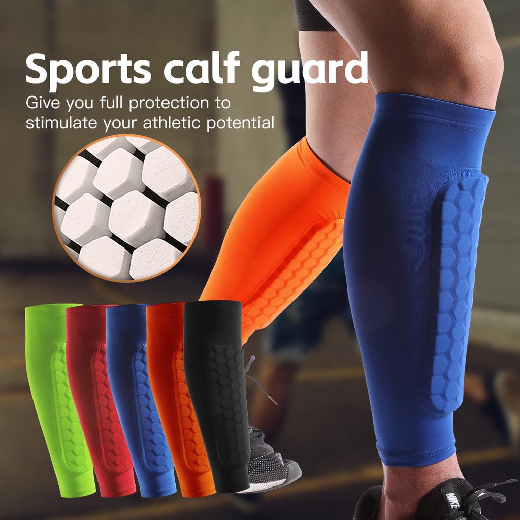 1Pcs Football Shin Guard Socks Sleeves With Foam,Calf Compression Sleeve Honeycomb Pads,Sports Legging & Soccer Equipment