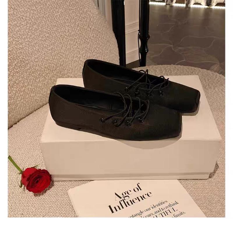 Fashion Satin Temperament Square Toe Versatile Single Shoes Women Spring and Autumn 2025