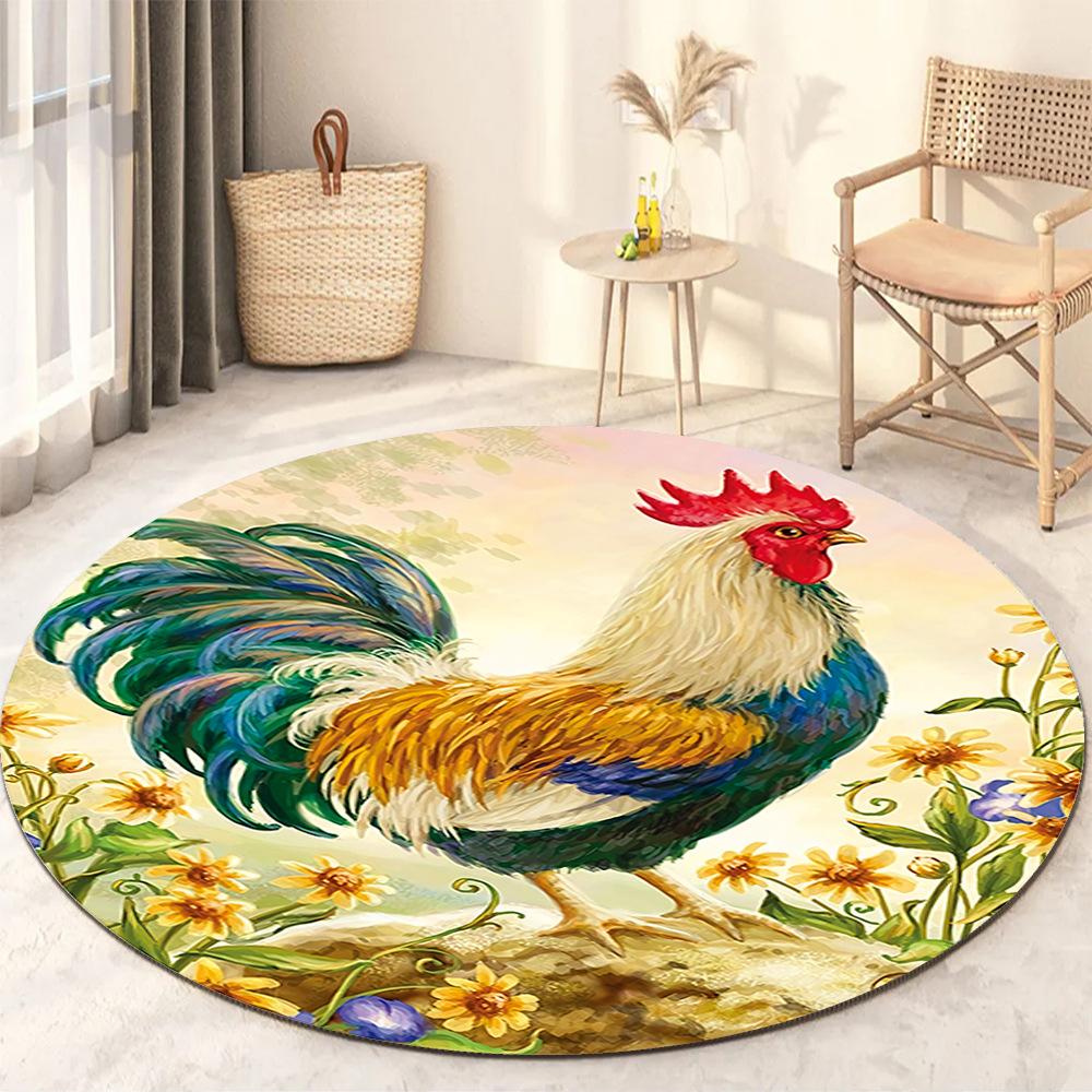 Round Living Room Carpet Thickening Bedroom Study Non-slip Floor Mats Office Circular Chair Rugs Machine Washable