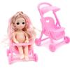 Mini Dollhouse Baby Stroller for Girl for Doll Miniature Trolley Toys for Doll House Decoration Kids for Play House Educ
