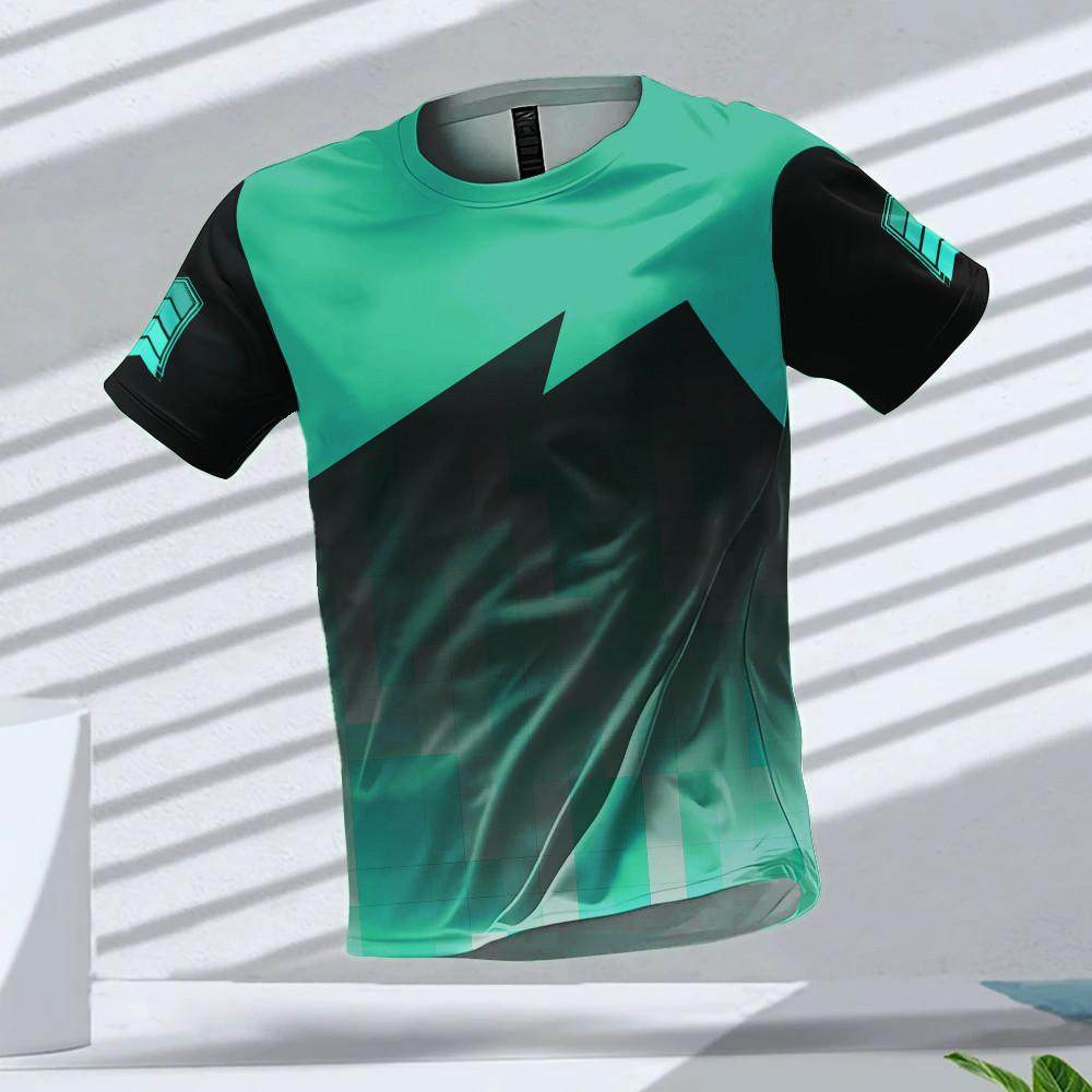 Vintage Trend Jersey Men Color Block Splash Ink Graphic3D Print Tee Short Sleeve T-Shirts Oversized Men Leisure