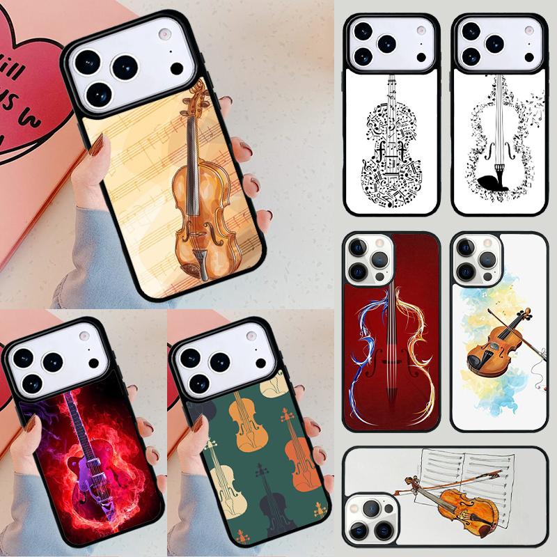 Musical Notes Violin Classical Phone Case For iPhone 17 Air 14 15 13 12 Max Cover For Apple 16e 11 Pro Max Plus Coque