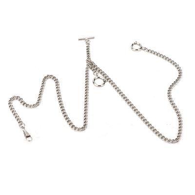 44 cm Retro-Vintage-Taschenuhr aus Metall mit Kettenglied, klassisches antikes Geschenk (Silber)