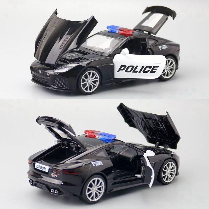 Jaguar Police Ftype Car Model 132 Alloy Diecast With Lights Sound Collector For