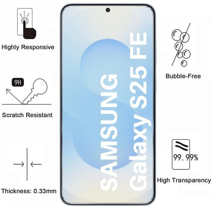 Coque antichoc - PHONILLICO - Samsung Galaxy S25 FE - Souple - Transparent - 2 Verres Trempé
