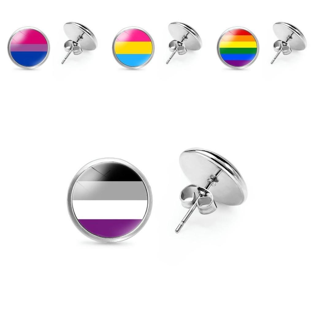 Elegant Rainbow Flag Theme Metal Stud Earrings Simple And Stylish Design 2022