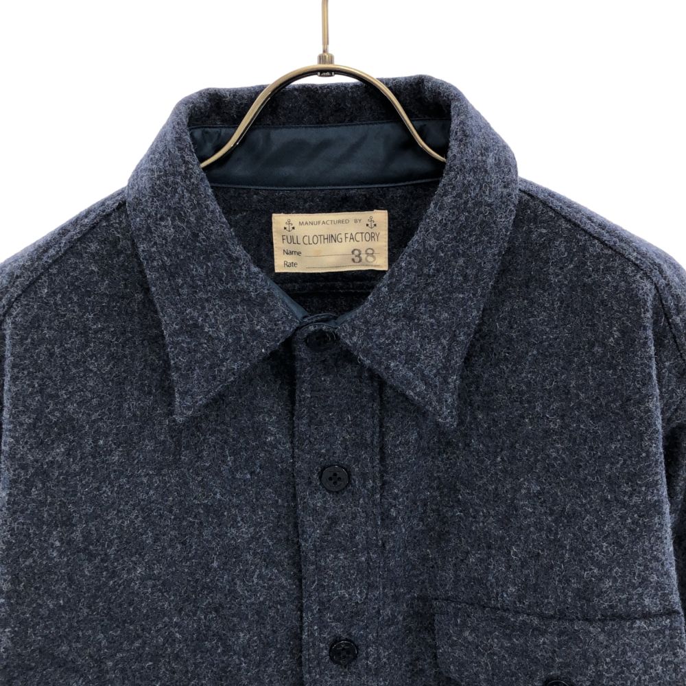 FULLCLOTHINGFACTORY Made In Japan Long Sleeve Wool Shirt 38 Blue Jacket Men's Used