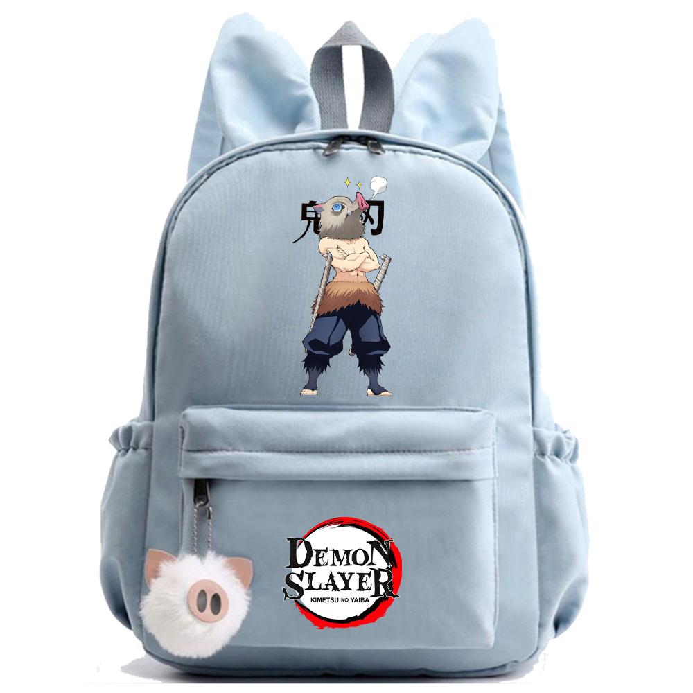 Anime Cartoon Demon Slayer Aufdruck Rucksack für Teenager Kinder Schüler Schultasche Mädchen Damen Große Kapazität Wasserdicht Reisetasche Geschenk Mochila