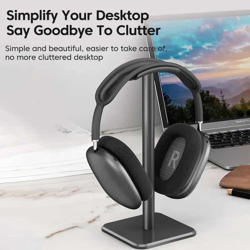 2/1PCS Aluminium Alloy Headphone Stand Holder Gaming Headset Stand Rack Desktop Organizer Display Earphone Hanger Bracket