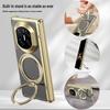 Stylish Transparent Electroplated 360° Rotating Stand Drop-Proof Hard PC Case for Huawei Mate X7 Foldable Screen.