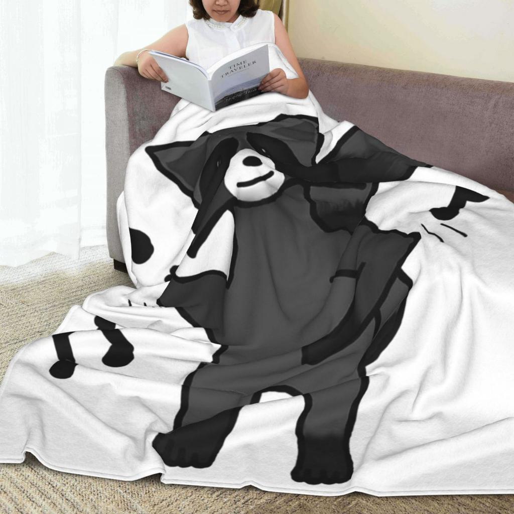 Pedro Waschbär Tanz Meme Decken Flanell Sofa Überwurfdecke Super Weich für Couch Bettwäsche Outdoor Decken Tagesdecke Steppdecke
