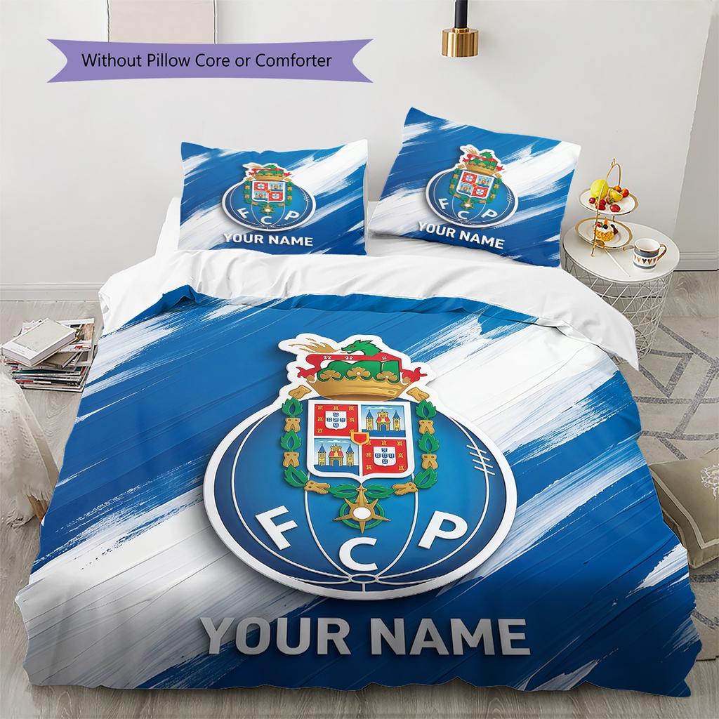 Custom Name Futebol Clube do Porto2 Pattern Bedding Quilt Set  Home Decoration  Gift (1 * duvet cover + 2 * pillowcase  without core)