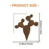 Weather Resistant Outdoor Rust Patina Finish Iron Cactus Sculpture For Garden Decoration And Potted Plant Reinforcement