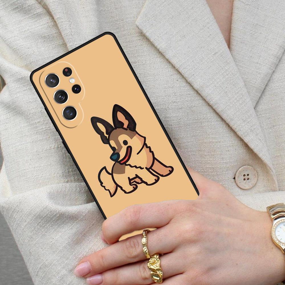 German Shepherd Dog Cartoon Cell Phone Case for Samsung Galaxy S26 Ultra S25 S24 S23 S22 S21 S20 Note10 Cover