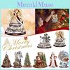 Cheerful Christmas Acrylic Tree Santa Car Charm Whimsical Home And Auto Decoration