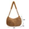 Elegant Autumn Winter Shoulder Bags Small Armpit Bags Women Plush Acrylic Chain Underarm Pouch Designer Luxury Casual Handbags