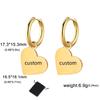 Customized Name Love Pendant Earrings Stainless Steel Personalized Heart Shaped Women's Pendant Earrings Fashion Simple Jewelry