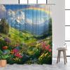Alpine Meadow Shower Curtain, Wildflowers & Mountains, Polyester, 12 Hooks, Machine Washable