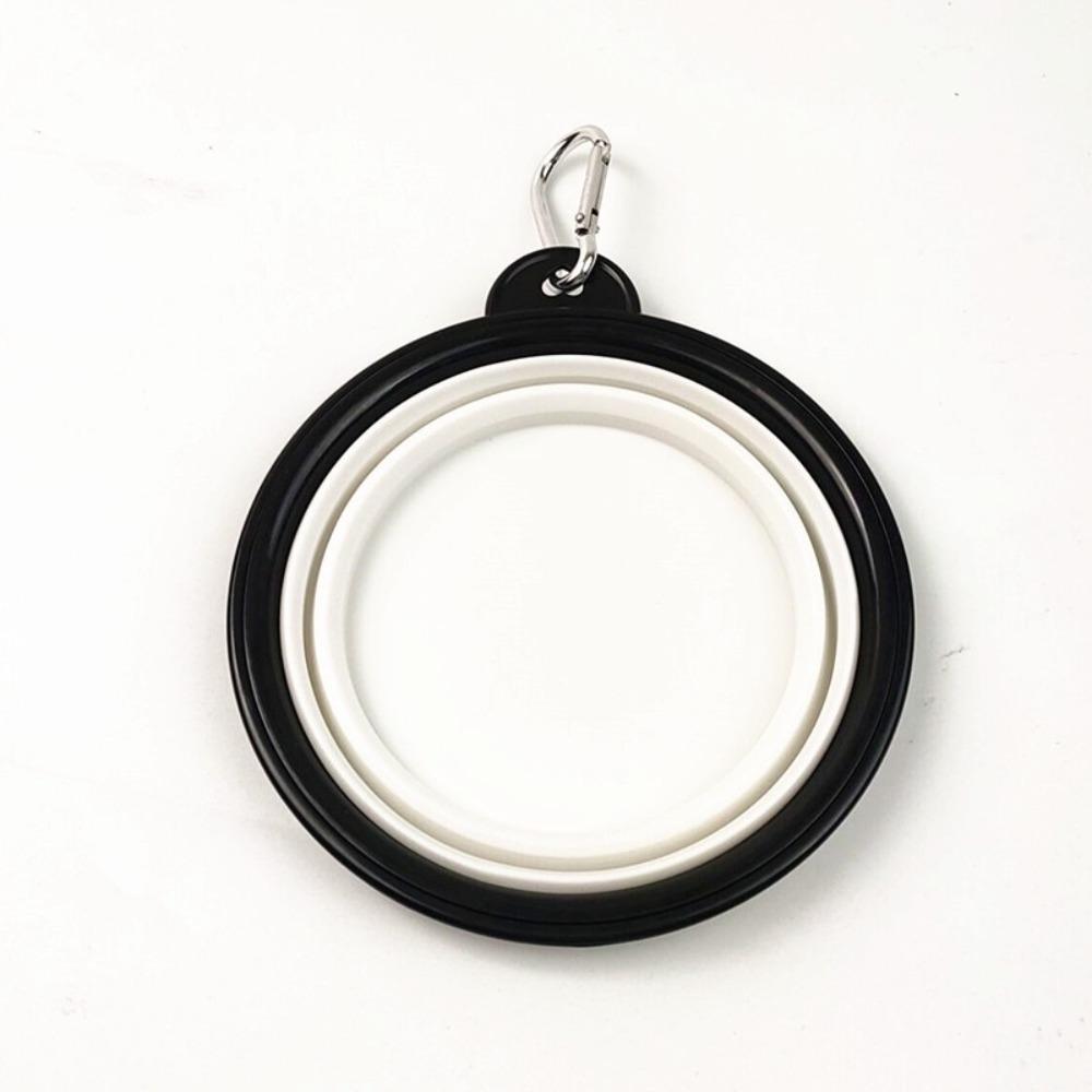 Portable Plastic Pet Bowl with Keychain 350ML Foldable Folding Bowl Dog Water Bowl Outdoor