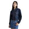 Calvin Klein Minimalist Solid Color Short Denim Jacket Women Jackets Dark-Blue J222706