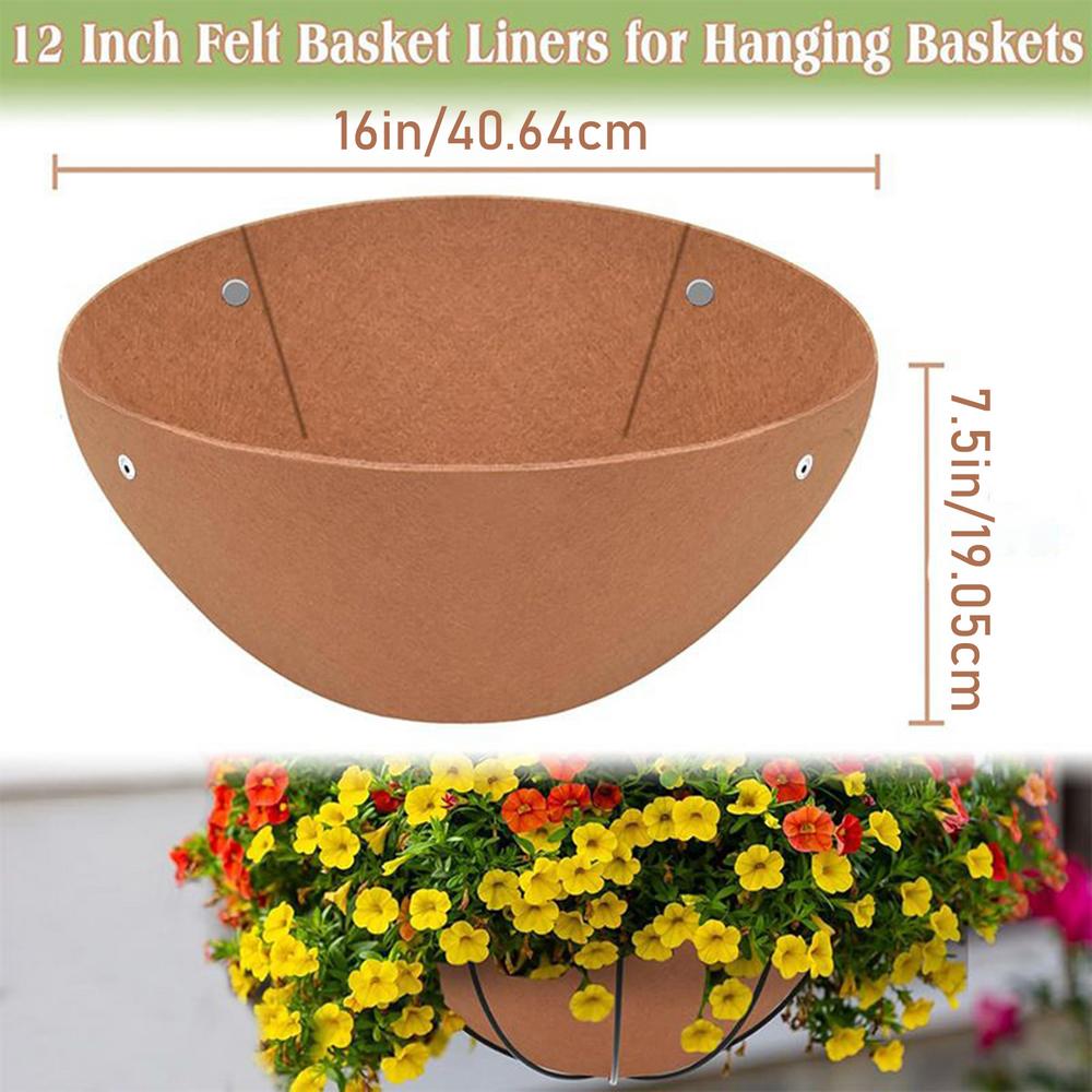 Planter Liners 3 Pieces Natural Plant Felt Mat Breathable Round Basket Liners For Window Garden Flower Bed Reptiles Orchid