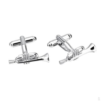 Creative Mens Cufflinks Trumpet Brass Shirt for Wedding Party Business Gift