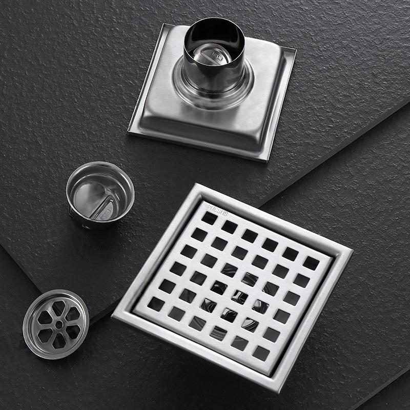 Stainless steel Floor Drains Tile Invisible Embedded Grid Shower Deodorant Floor Drain Kitchen Bathroom Hardware Fittings