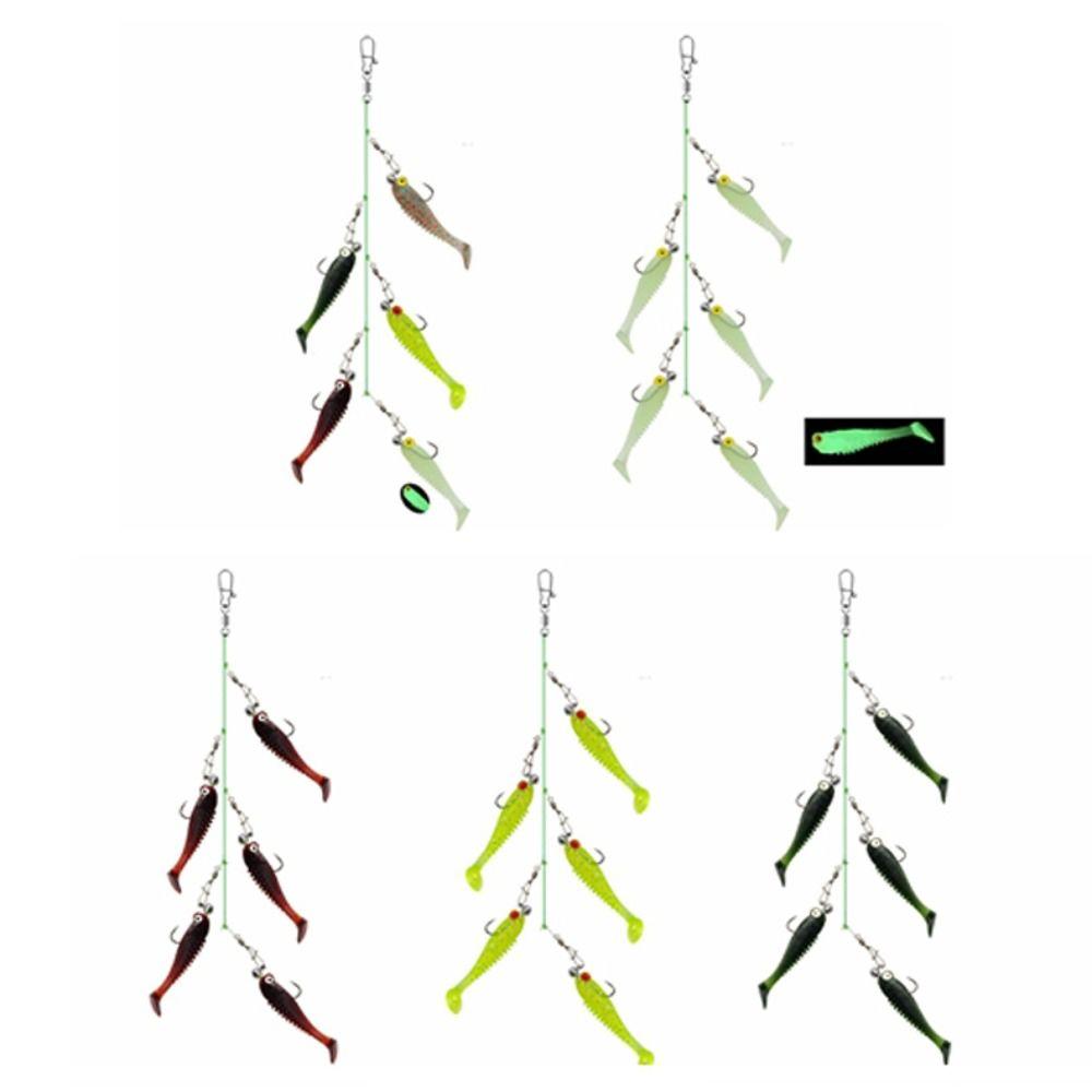 Silicone Simulation Bait Sharp Fish Hook Fishing Set-up Professional Fishing Lure Set  Sea Fishing